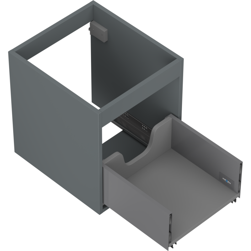Mexen Box-A corps d'armoire sous-lavabo 40 cm, 1 tiroir, graphite mat - 91AX0-0400-470-1-66
