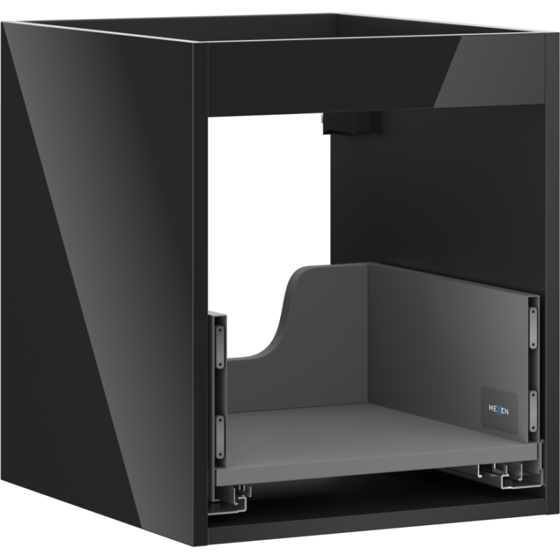 Mexen Box-A meuble sous-lavabo 40 cm, 1 tiroir, noir brillant - 91AX0-0400-470-1-70