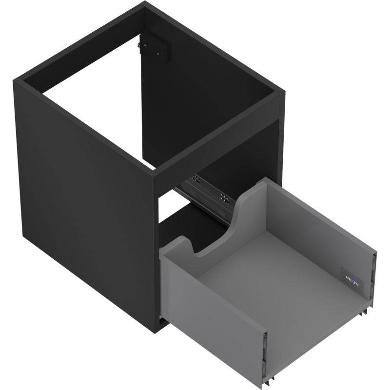 Mexen Box-A corps d'armoire sous-lavabo 40 cm, 1 tiroir, noir mat - 91AX0-0400-470-1-71