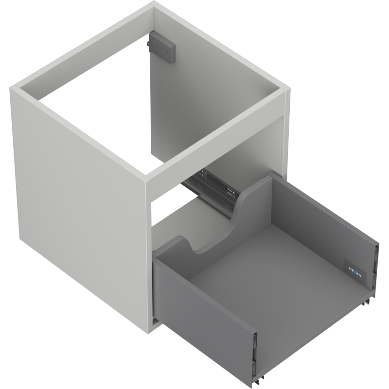 Mexen Box-A corps du meuble sous-lavabo 45 cm, 1 tiroir, gris mat - 91AX0-0450-470-1-62