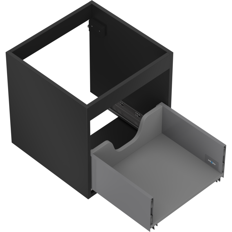 Mexen Box-A corps du meuble sous-lavabo 45 cm, 1 tiroir, noir mat - 91AX0-0450-470-1-71