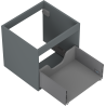 Mexen Box-A meuble sous-lavabo 50 cm, 1 tiroir, graphite mat - 91AX0-0500-470-1-66