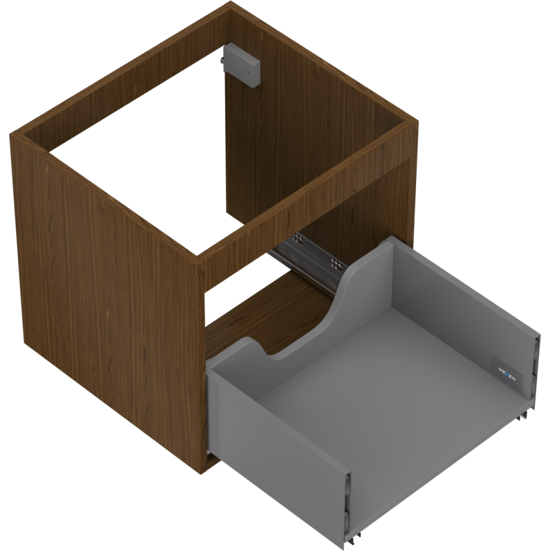 Mexen Box-A corps de meuble de salle de bains 50 cm, 1 tiroir, noyer - 91AX0-0500-470-1-86