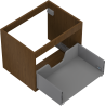 Mexen Box-A cadre de meuble sous lavabo 60 cm, 1 tiroir, noyer - 91AX0-0600-470-1-86