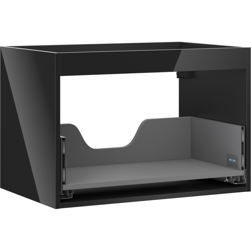 Mexen Box-A caisson de meuble sous-lavabo 70 cm, 1 tiroir, noir brillant - 91AX0-0700-470-1-70