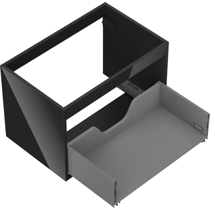 Mexen Box-A corps de meuble sous-lavabo 70 cm, 1 tiroir, noir brillant - 91AX0-0700-470-1-70