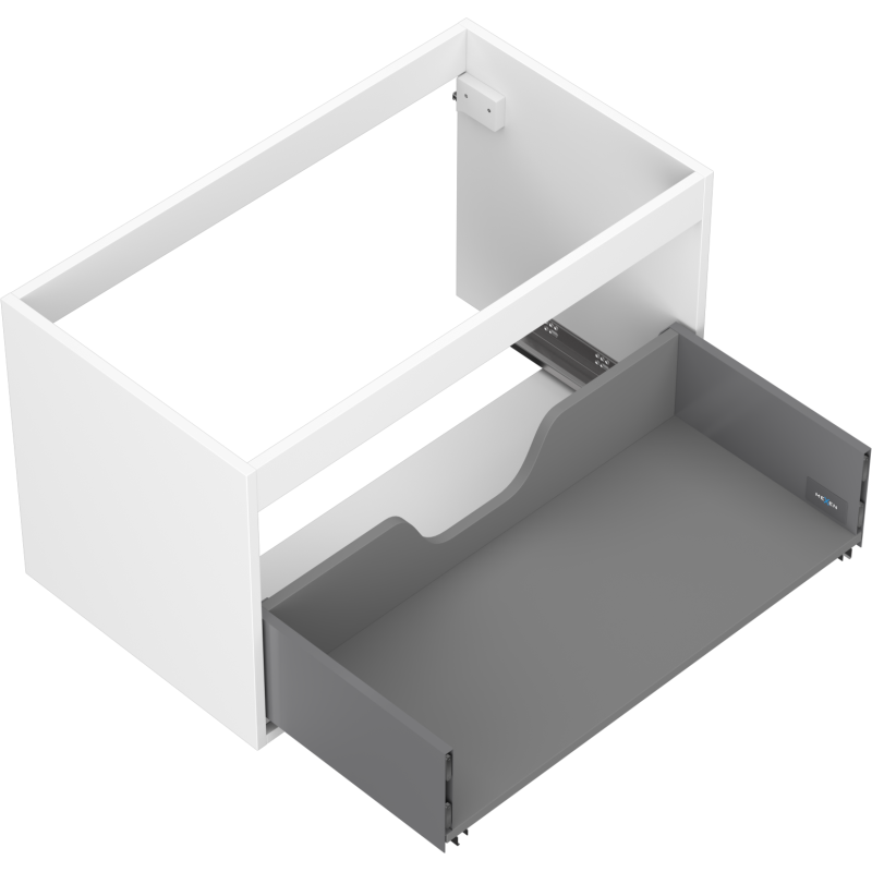 Mexen Box-A boîtier d'armoire sous-vasque 80 cm, 1 tiroir, blanc mat - 91AX0-0800-470-1-01