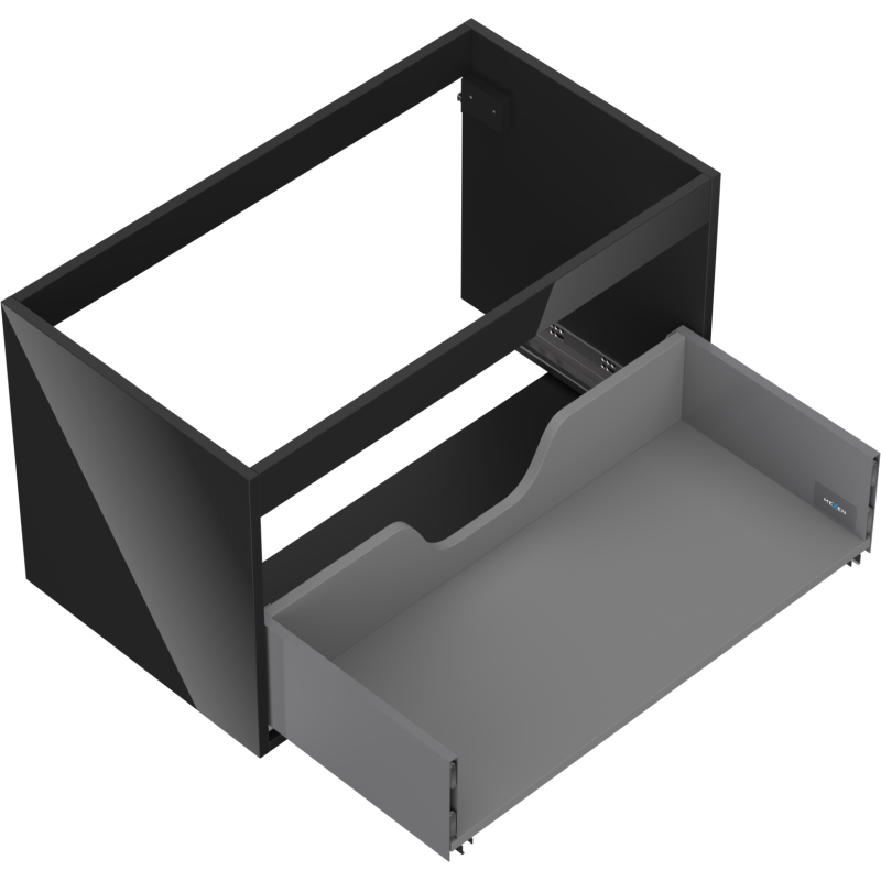 Mexen Box-A armoire sous-lavabo 80 cm, 1 tiroir, noir brillant - 91AX0-0800-470-1-70