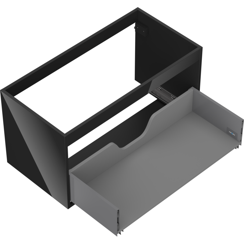 Mexen Box-A corps de meuble sous-lavabo 90 cm, 1 tiroir, noir brillant - 91AX0-0900-470-1-70
