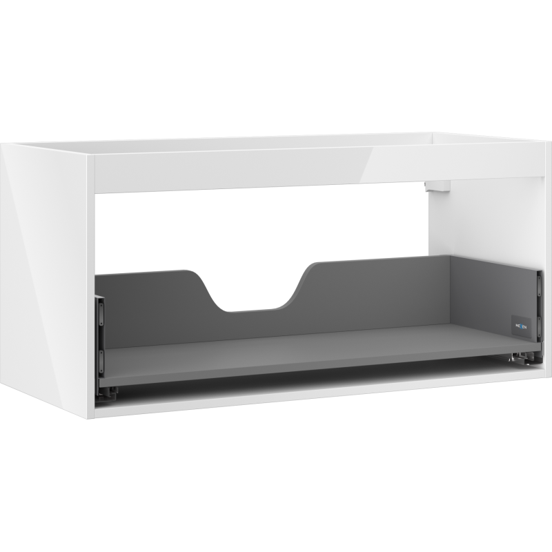 Mexen Box-A structure de meuble sous lavabo 100 cm, 1 tiroir, blanc brillant - 91AX0-1000-470-1-00