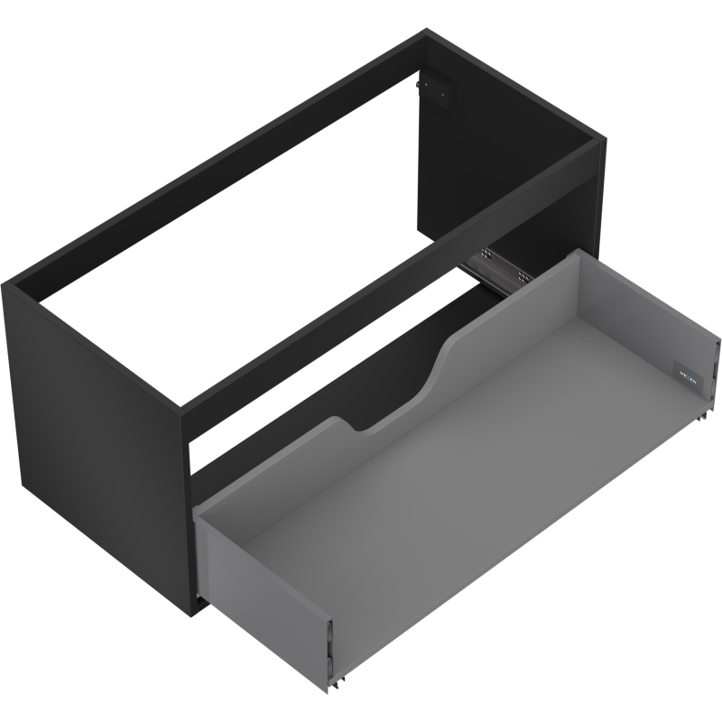 Mexen Box-A corps d'armoire sous-lavabo 100 cm, 1 tiroir, noir mat - 91AX0-1000-470-1-71
