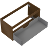 Mexen Box-A cadre de meuble-lavabo 100 cm, 1 tiroir, noyer - 91AX0-1000-470-1-86
