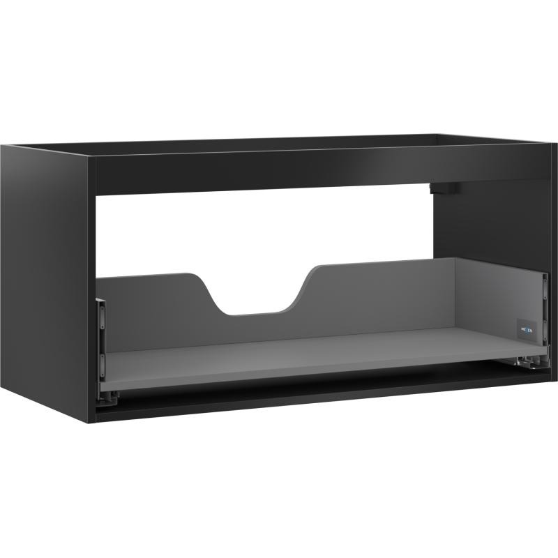 Mexen Box-A corps d'armoire sous-lavabo 100 cm, 1 tiroir, noir mat - 91AX0-1000-470-1-71