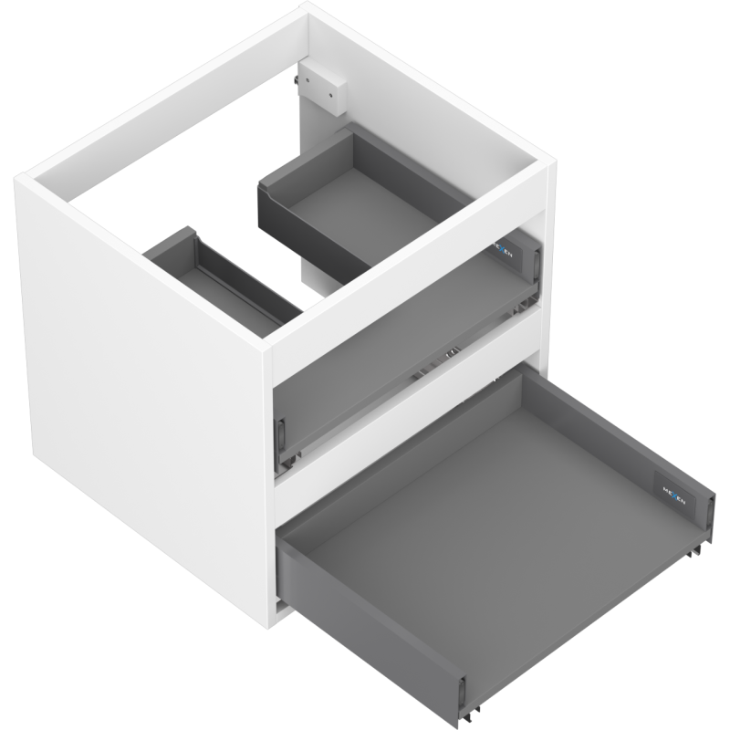 Mexen Box-A corps du meuble sous-vasque 50 cm, 2 tiroirs, blanc mat - 91AX0-0500-470-2-01