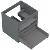 Mexen Box-A corps de meuble sous-lavabo 50 cm, 2 tiroirs, graphite mat - 91AX0-0500-470-2-66