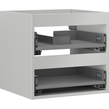 Corps de meuble sous-lavabo Mexen Box-A 50 cm, 2 tiroirs, gris mat - 91AX0-0500-470-2-62