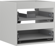 Corps de meuble sous-lavabo Mexen Box-A 50 cm, 2 tiroirs, gris mat - 91AX0-0500-470-2-62