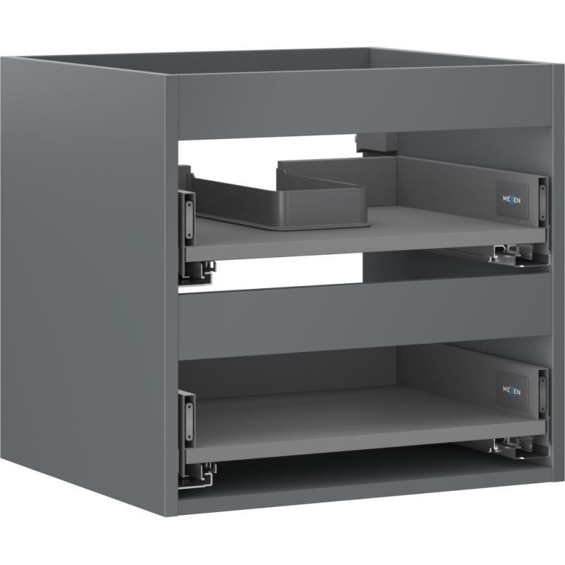 Mexen Box-A corps de meuble sous-lavabo 50 cm, 2 tiroirs, graphite mat - 91AX0-0500-470-2-66
