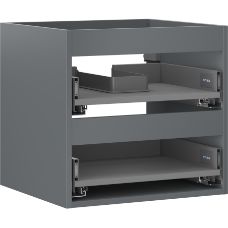 Mexen Box-A corps de l'armoire sous lavabo 50 cm, 2 tiroirs, graphite mat - 91AX0-0500-470-2-66