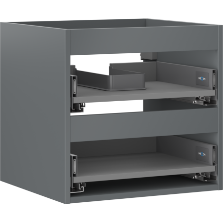 Mexen Box-A corps de meuble sous-lavabo 50 cm, 2 tiroirs, graphite mat - 91AX0-0500-470-2-66