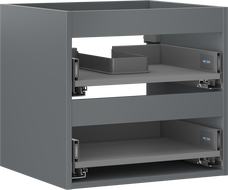 Mexen Box-A corps de l'armoire sous lavabo 50 cm, 2 tiroirs, graphite mat - 91AX0-0500-470-2-66