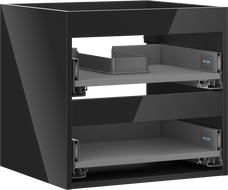 Mexen Box-A caisson de meuble sous-lavabo 50 cm, 2 tiroirs, noir brillant - 91AX0-0500-470-2-70