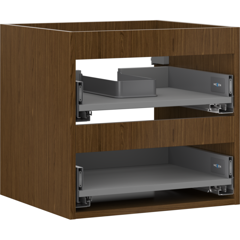 Mexen Box-A corps de meuble sous-vasque 50 cm, 2 tiroirs, noyer - 91AX0-0500-470-2-86