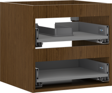 Mexen Box-A corps de meuble sous-vasque 50 cm, 2 tiroirs, noyer - 91AX0-0500-470-2-86