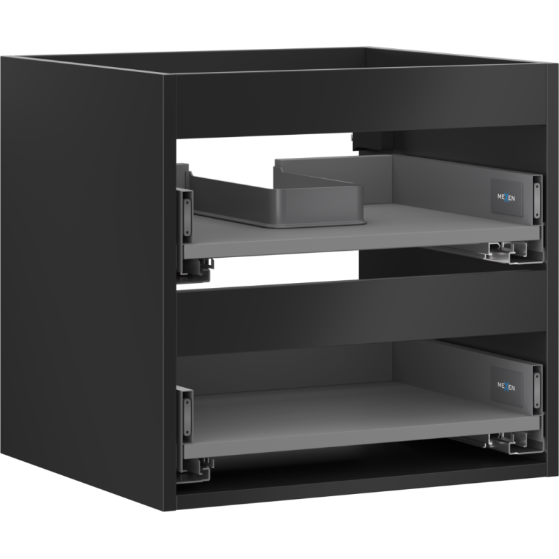 Mexen Box-A corps de meuble sous-lavabo 50 cm, 2 tiroirs, noir mat - 91AX0-0500-470-2-71