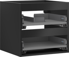 Mexen Box-A corps de meuble sous-lavabo 50 cm, 2 tiroirs, noir mat - 91AX0-0500-470-2-71