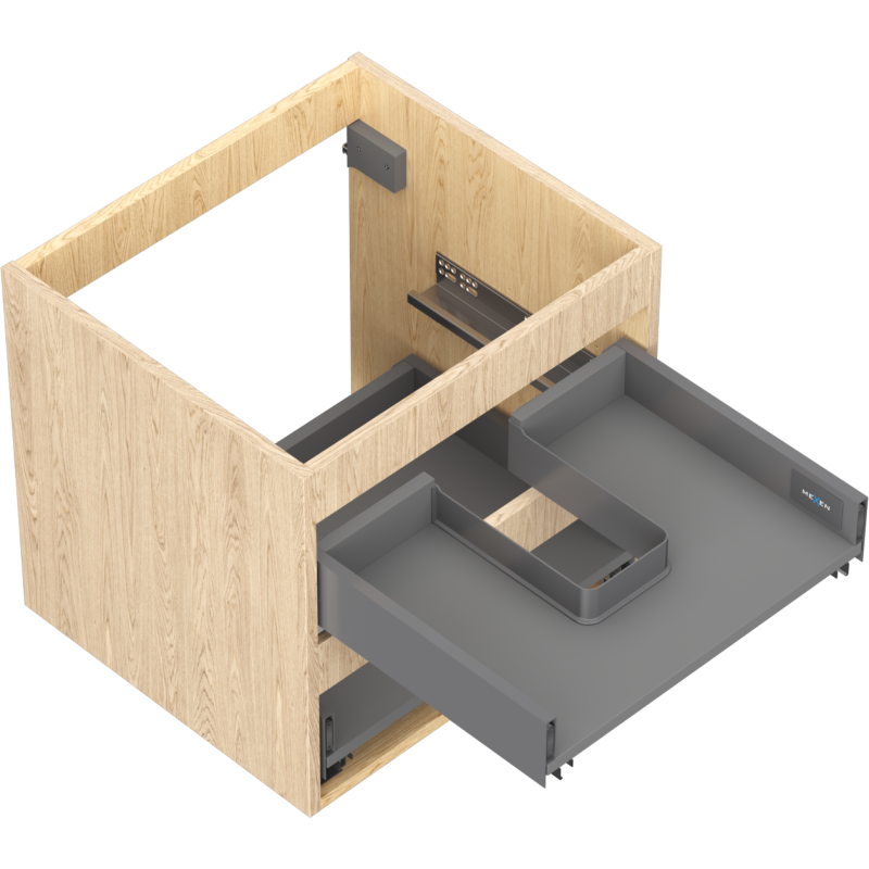 Mexen Box-A caisson d'armoire sous vasque 50 cm, 2 tiroirs, chêne - 91AX0-0500-470-2-81