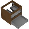 Mexen Box-A corps de meuble sous-vasque 50 cm, 2 tiroirs, noyer - 91AX0-0500-470-2-86
