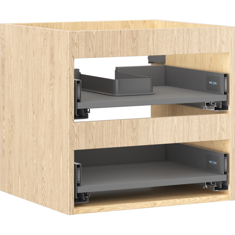 Mexen Box-A caisson d'armoire sous vasque 50 cm, 2 tiroirs, chêne - 91AX0-0500-470-2-81