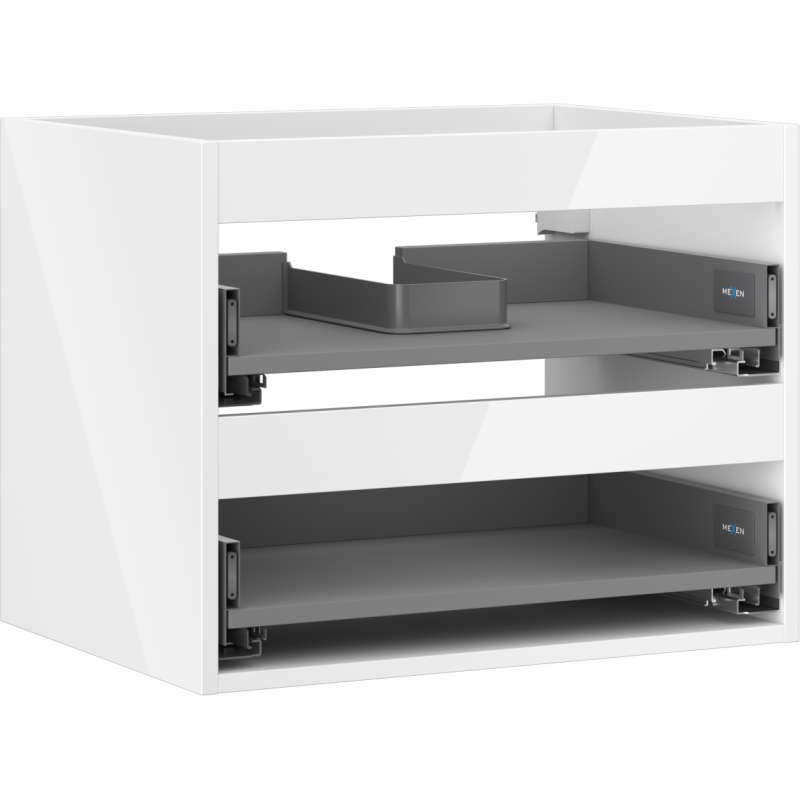 Mexen Box-A corps d'armoire sous lavabo 60 cm, 2 tiroirs, blanc brillant - 91AX0-0600-470-2-00
