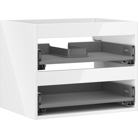 Mexen Box-A corps d'armoire sous lavabo 60 cm, 2 tiroirs, blanc brillant - 91AX0-0600-470-2-00