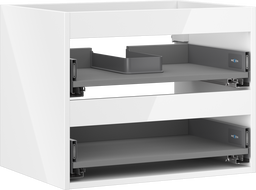 Mexen Box-A corps d'armoire sous lavabo 60 cm, 2 tiroirs, blanc brillant - 91AX0-0600-470-2-00