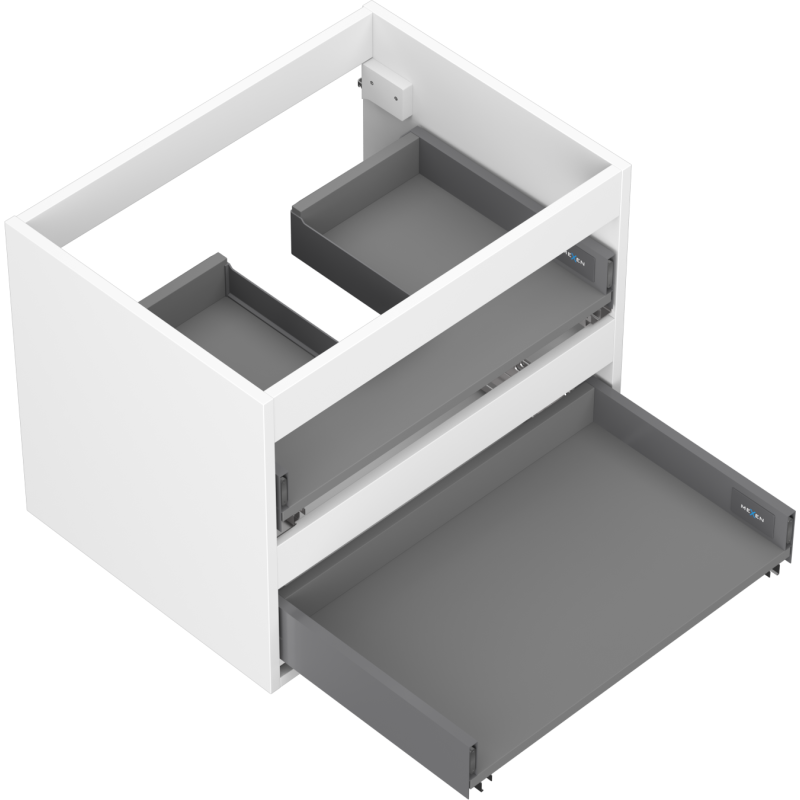 Mexen Box-A corps de meuble sous-vasque 60 cm, 2 tiroirs, blanc mat - 91AX0-0600-470-2-01