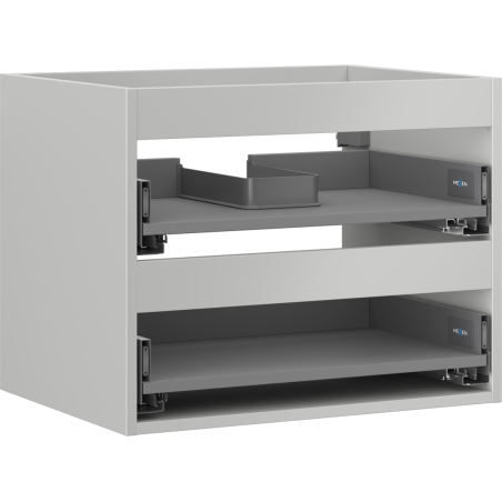Mexen Box-A corps de meuble sous-lavabo 60 cm, 2 tiroirs, gris mat - 91AX0-0600-470-2-62