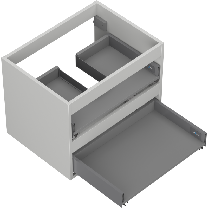 Mexen Box-A corps de meuble sous-lavabo 60 cm, 2 tiroirs, gris mat - 91AX0-0600-470-2-62