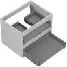 Mexen Box-A corps de meuble sous-lavabo 60 cm, 2 tiroirs, gris mat - 91AX0-0600-470-2-62