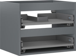Mexen Box-A boîtier d'armoire sous-lavabo 60 cm, 2 tiroirs, graphite mat - 91AX0-0600-470-2-66