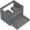 Mexen Box-A boîtier d'armoire sous-lavabo 60 cm, 2 tiroirs, graphite mat - 91AX0-0600-470-2-66
