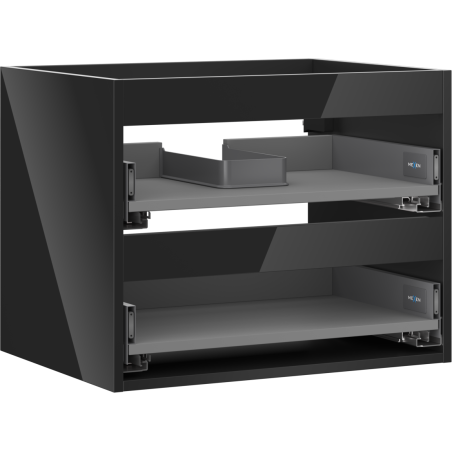 Mexen Box-A corps de meuble sous-lavabo 60 cm, 2 tiroirs, noir brillant - 91AX0-0600-470-2-70