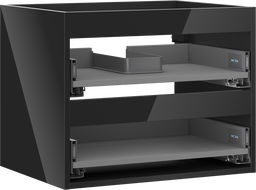 Mexen Box-A corps de meuble sous-lavabo 60 cm, 2 tiroirs, noir brillant - 91AX0-0600-470-2-70
