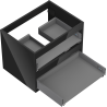 Mexen Box-A corps de meuble sous-lavabo 60 cm, 2 tiroirs, noir brillant - 91AX0-0600-470-2-70