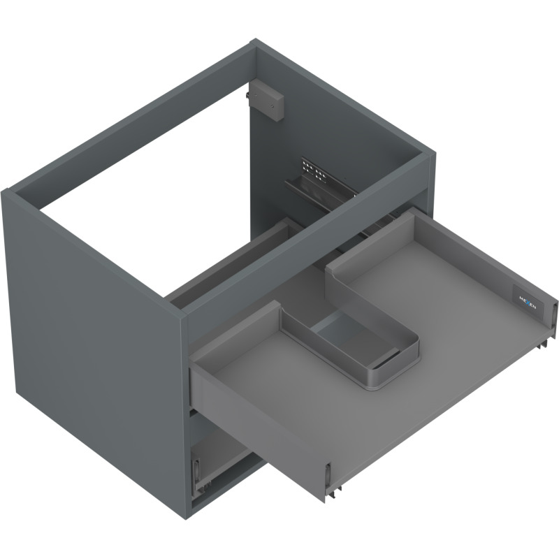 Mexen Box-A corps de meuble sous lavabo 60 cm, 2 tiroirs, graphite mat - 91AX0-0600-470-2-66