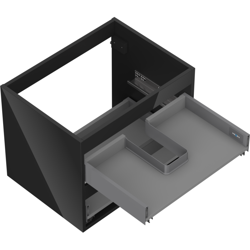 Mexen Box-A corps de meuble sous vasque 60 cm, 2 tiroirs, noir brillant - 91AX0-0600-470-2-70