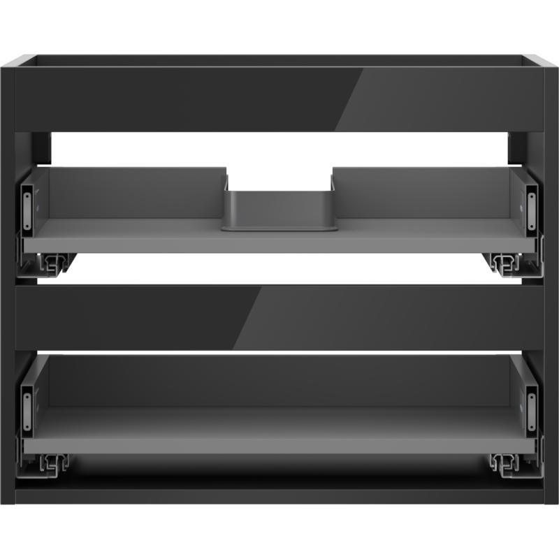 Mexen Box-A corps de meuble sous vasque 60 cm, 2 tiroirs, noir brillant - 91AX0-0600-470-2-70