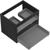 Mexen Box-A corps de meuble sous-lavabo 60 cm, 2 tiroirs, noir mat - 91AX0-0600-470-2-71