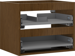 Mexen Box-A corps de meuble sous-vasque 60 cm, 2 tiroirs, noyer - 91AX0-0600-470-2-86